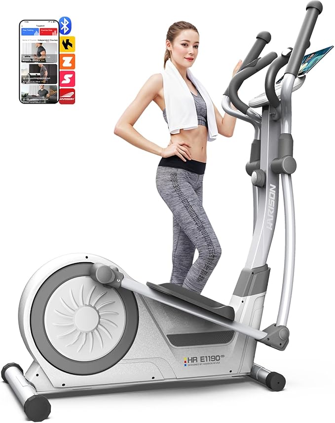 HARISON Elliptical Machine for Home 350 LBS Capacity, Magnetic Elliptical Exercise Machine with 16-Level Resistance Control, Elliptical Trainer with HARISON Bluetooth