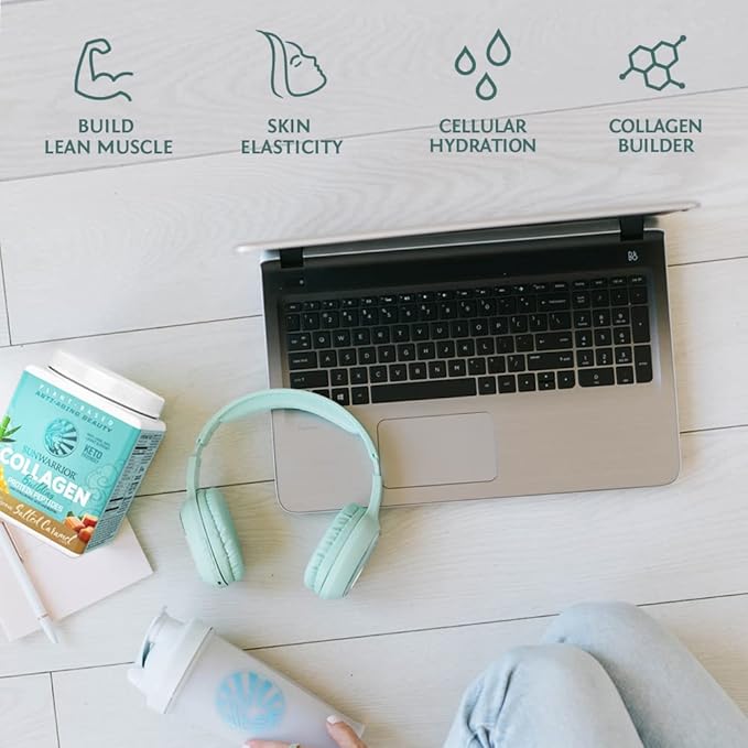 Vegan Collagen Protein Powder for Women Silica Plant Based Collagen Powder with Vegan Hair Skin and Nails Vitamins Non-GMO No Added Sugar Soy Dairy & Gluten Free (Salted Caramel, 20 Servings)