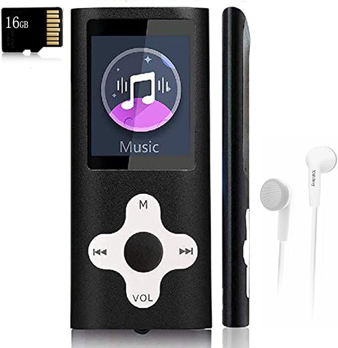 Mp3 Player,Music Player with a 16 GB Memory Card Portable Digital Music Player/Video/Voice Record/FM Radio/E-Book Reader/Photo Viewer/1.8 LCD (Black)