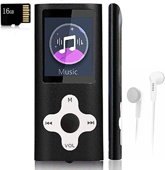 Mp3 Player,Music Player with a 16 GB Memory Card Portable Digital Music Player/Video/Voice Record/FM Radio/E-Book Reader/Photo Viewer/1.8 LCD (Black)