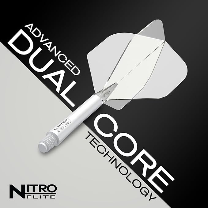 RED DRAGON Darts – Nitro Flite Integrated Flight & Shaft System – No.2 Shape and Design - Available in Short, Intermediate & Medium - Available in Variety of Colours - Professional Darts Accessories