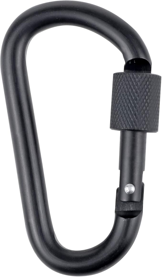 10 Pack Aluminum D Ring Key Rings Hiking Clips Locking Carabiner for Hiking Camping Fishing and Outdoor Use,Clips with Screw Gate Multicolored