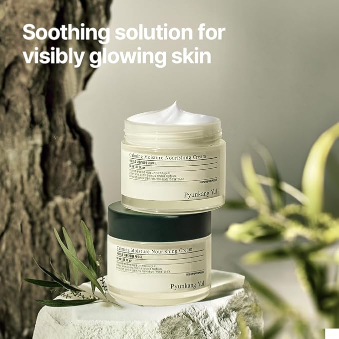 Pyunkang Yul PKY Calming Moisture Nourishing Cream Instantly Soothes Sensitive Skin, Face Moisturizer for Healthy Skin Vitality with Collagen, Vegan, Korean Skincare (1.69 Fl. Oz, 50ml)