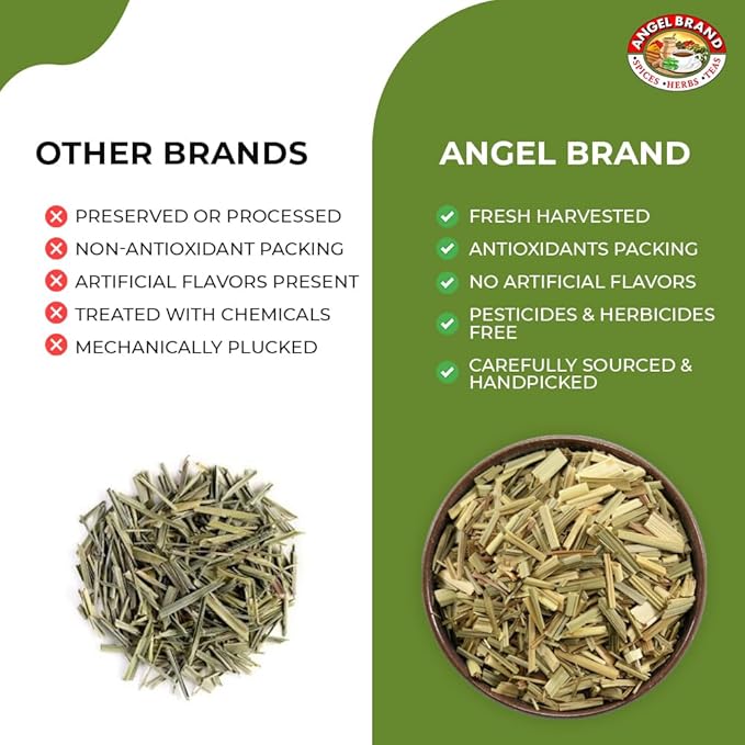 Angel Brand Fever Grass Tea Jamaican – 0.25 oz Pouch Pack of 3 – Dried Lemongrass Leaves for Herbal Tea and Infusions.