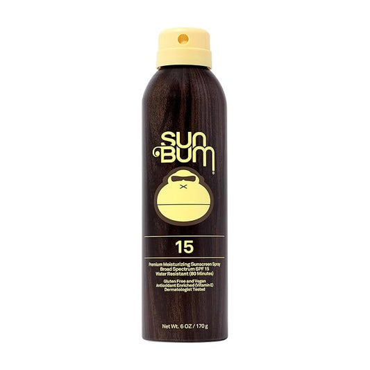 Sun Bum Original SPF 15 Sunscreen Body Spray - Broad Spectrum Moisturizing Sunscreen with Vitamin E - Hawaii 104 Act Compliant (Made without Octinoxate & Oxybenzone) - 6 oz