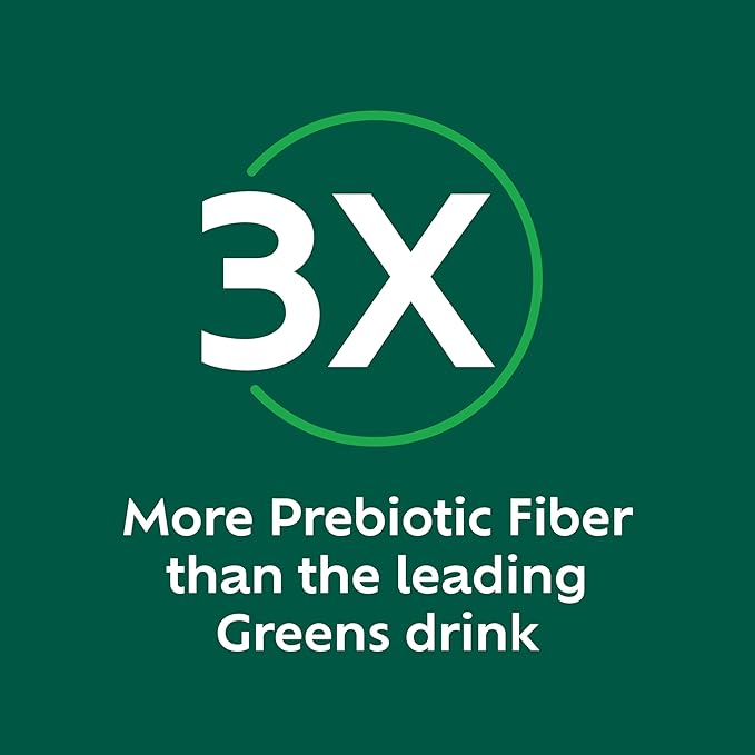 Benefiber Prebiotic Fiber + Supergreens Dietary Supplement Powder, Watermelon Lemonade Flavor, 8.8 oz (250g), 25 Day Supply