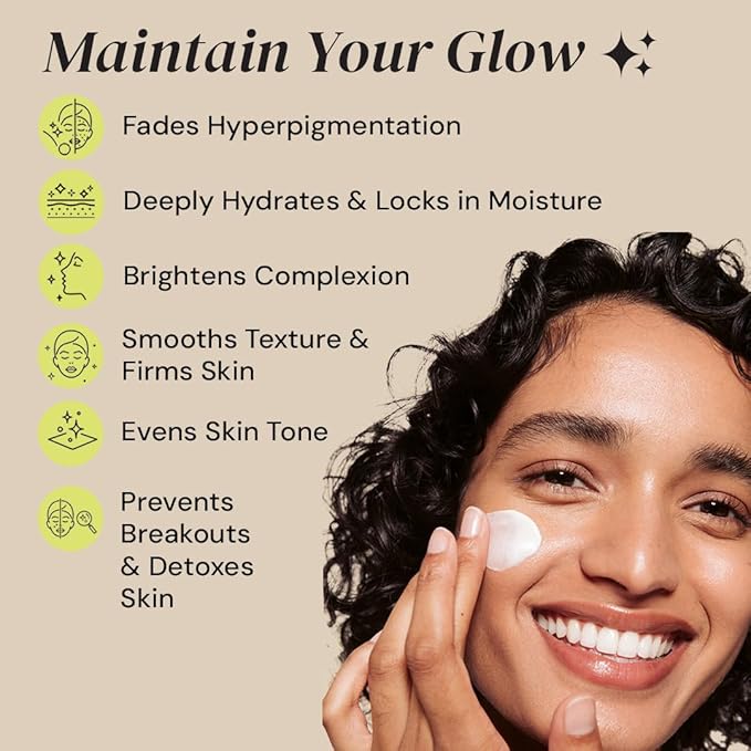 Gleamin Advanced Brightening Face Moisturizer - Face Cream for Women & Men with Vitamin C, Ceramides, Turmeric & Hyaluronic Acid - Faded Cream for Dark Spots, Uneven Skin Tone & Hydration - 1.7 fl oz
