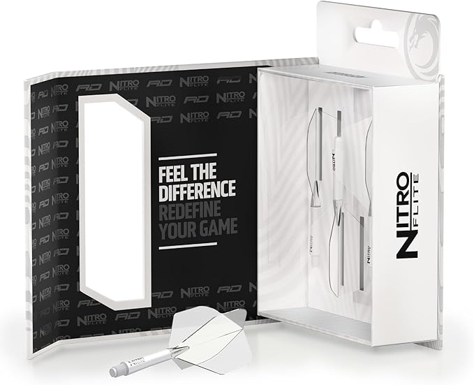 RED DRAGON Darts – Nitro Flite Integrated Flight & Shaft System – No.2 Shape and Design - Available in Short, Intermediate & Medium - Available in Variety of Colours - Professional Darts Accessories