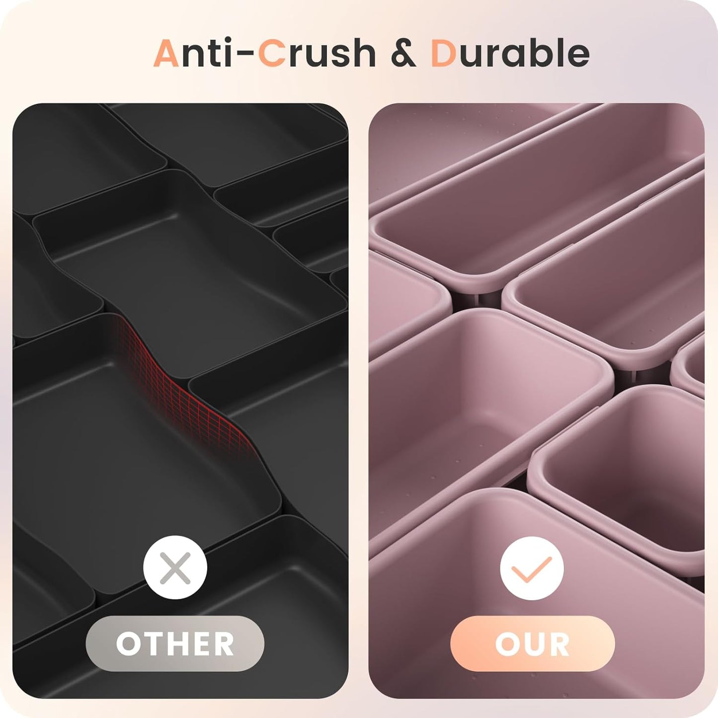 A-LuGei ใ๐ฎ๐ฎ๐ฃ๐๐ฆใ Plastic Lilac Desk Drawer Organizer, Bathroom Organizers and Storage, Makeup Organizer, Organization and Storage Bin Container for Vanity Office Utensils Tool Pantry Cosmetic