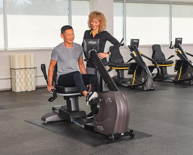 RB8MAX Recumbent Exercise Bike, Gray, Low-Impact Exercise, 360-Degree Swivel Seat, Engaging Programs Including Measuring Imbalances, & Compatible with Free NuStep Wellness App