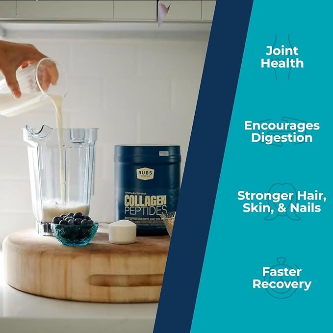 BUBS Naturals Unflavored Collagen Peptides Powder, Best Proteins for Joints & Skin, Pasture Raised Grass Fed, Paleo and Keto Friendly, Whole30 Approved, Non-GMO Dairy & Gluten Free, 10oz, 14 Servings