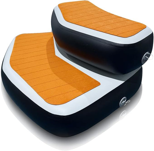 Inflatable Step for Cold Plunge Tub, EVA Non-Slip Drop Stitch Ice Bath Accessory, Detachable 2-Piece Tier Design, Portable Stairs for Ice Plunge, Fits Most Inflatable Ice Tubs