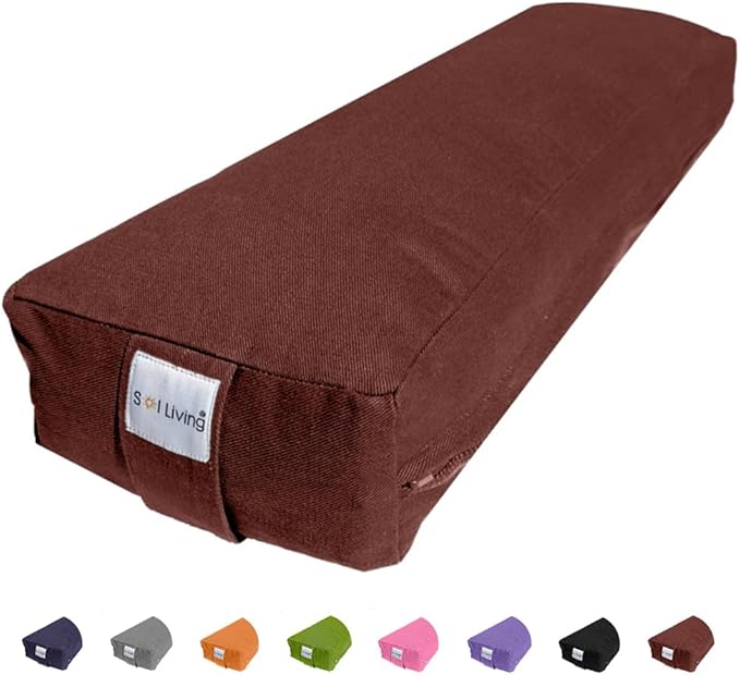 Sol Living Yoga Bolster Pillow Rectangular Meditation Cushion Cotton Meditation Accessories for Restorative Yoga Meditation Pillow Yoga Pillow Firm Body Pillow Bolster Pillow for Legs Removable Cover