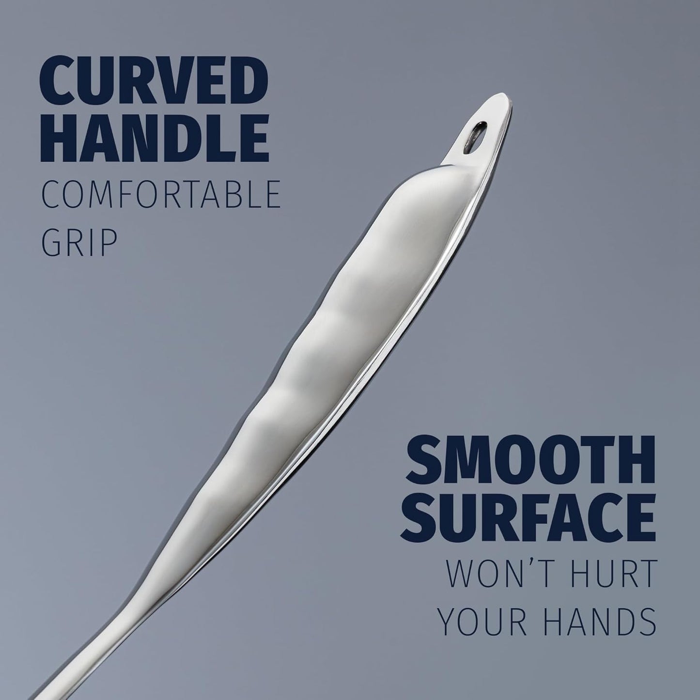 Zulay Kitchen Stainless Steel Slotted Serving Spoon - Large Frying Spoon Skimmer - Durable Utensil with Ergonomic, Easy to Use Handle - Easy to Clean, Perfect for at Home Cooks & Chefs - 14.5”