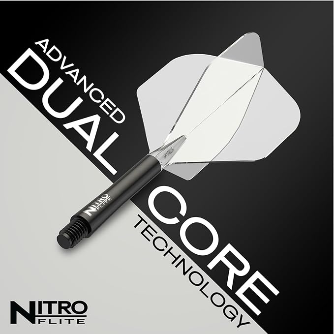 RED DRAGON Darts – Nitro Flite Integrated Flight & Shaft System – No.2 Shape and Design - Available in Short, Intermediate & Medium - Available in Variety of Colours - Professional Darts Accessories