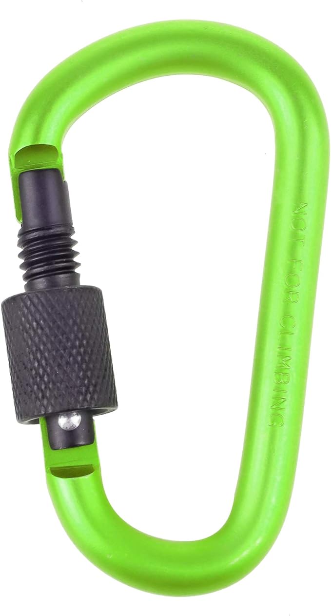 10 Pack Aluminum D Ring Key Rings Hiking Clips Locking Carabiner for Hiking Camping Fishing and Outdoor Use,Clips with Screw Gate Multicolored