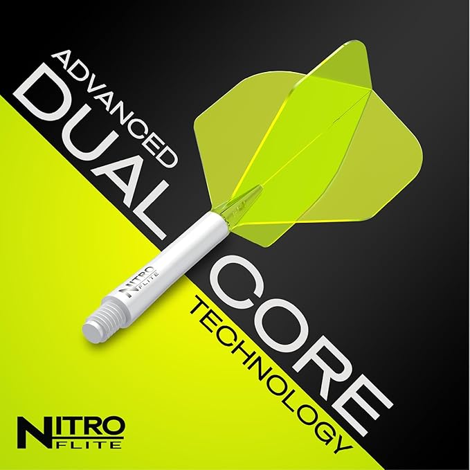 RED DRAGON Darts – Nitro Flite Integrated Flight & Shaft System – No.2 Shape and Design - Available in Short, Intermediate & Medium - Available in Variety of Colours - Professional Darts Accessories