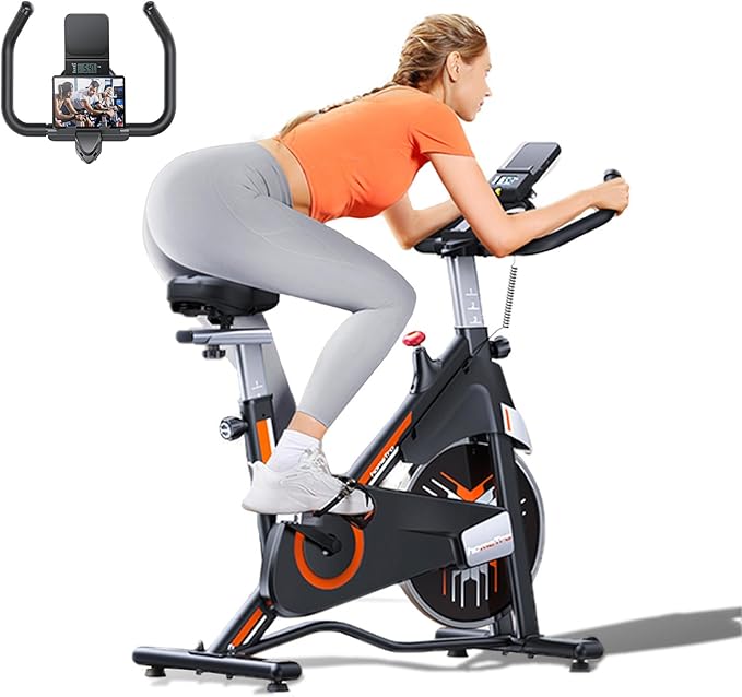 Stationary Exercise Bikes for Home, Magnetic Resistance,330 LBS Maximum Capacity, Quiet and Stable Indoor Cycle Bikes, Adjustable Digital Monitor & Phone Bracket & Comfortable Seat for Home