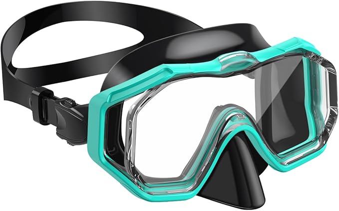 W WSTOO Kids Swim Goggles with Nose Cover,Snorkel Diving Swimming Mask for Youth 5-15,HD 3-Window Wide Vision Anti-Shattered Lens Anti-Fog&Leak
