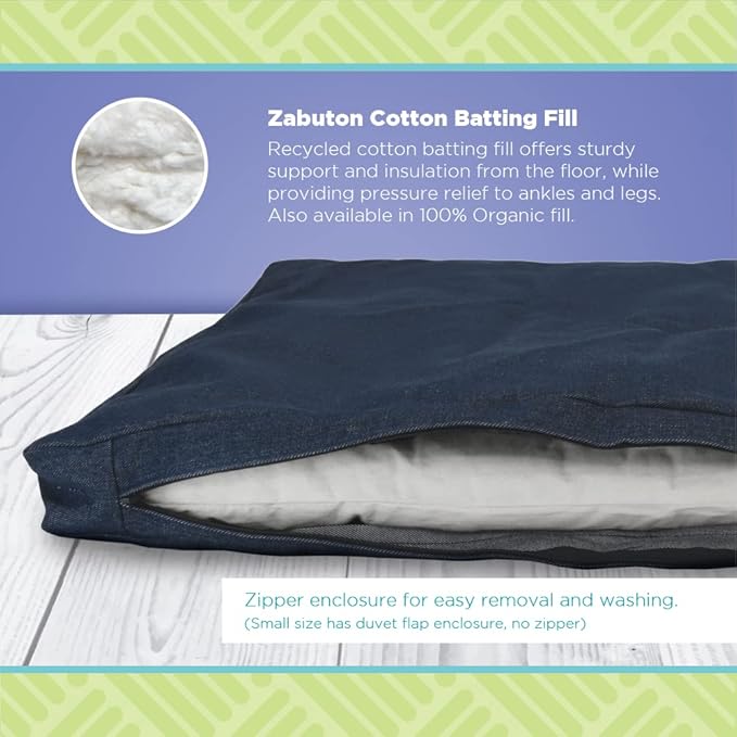 Bean Products Meditation Cushion - Zabuton Meditation Pillows for Sitting on Floor, Yoga Cushion, Cotton Yoga Pillow, Zen Kneeling Prayer Pad- Made in USA - Standard 24x24x2, Stone Gray