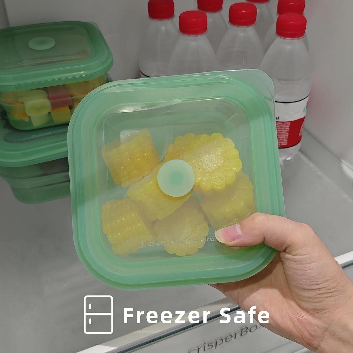 KVK 6 Pack Collapsible Food Storage Containers, Silicone Food Storage Containers With Lids, Green Reusable Collapsible Bowls For Camping, Outdoor Hiking Travel Storage and Mixing