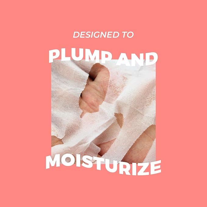 Vitamasques Korean Collagen Face Mask - Hydrating & Moisturizing Korean Sheet Mask with Lychee & Hyaluronic Acid - Vegan Facial Skincare for Firming, Plumping & Skin Care - 7 Pack