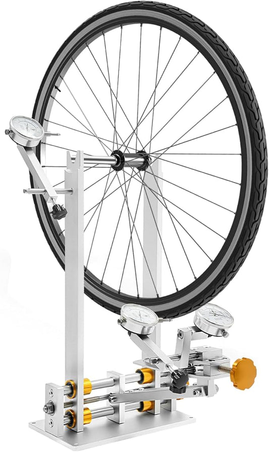 Bicycle Wheel Truing Stand, Professional Bike Repair Truing Bearing Stand with 3 Gauges Removable Bicycle Wheel Maintenance Tool Kit for 10" - 29" Wheels Rim Truing MTB Road
