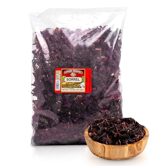 Angel Brand Dried Sorrel Hibiscus Flowers 1.5 lbs Pouch - Discover Rich Flavor & Aroma of Healthful Delights with Hibiscus Tea Loose Leaf - Enjoy Refreshing, & Nutritious Beverages to Elevate Health