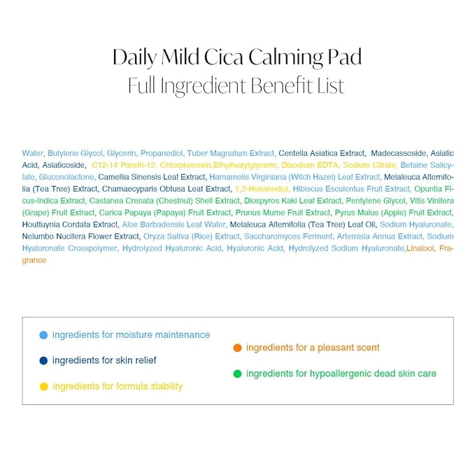d'alba Piedmont Daily Mild Cica Calming Pad, Calming and Soothing Pads, Gentle Exfoliation