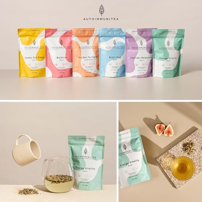 AutoimmuniTea –- AIP Energy Tea Blend, for Energy Boost, Cognitive Function, with Organic Green Tea, Lemongrass, and Spearmint - 15 Tea Bags (30 Cups)