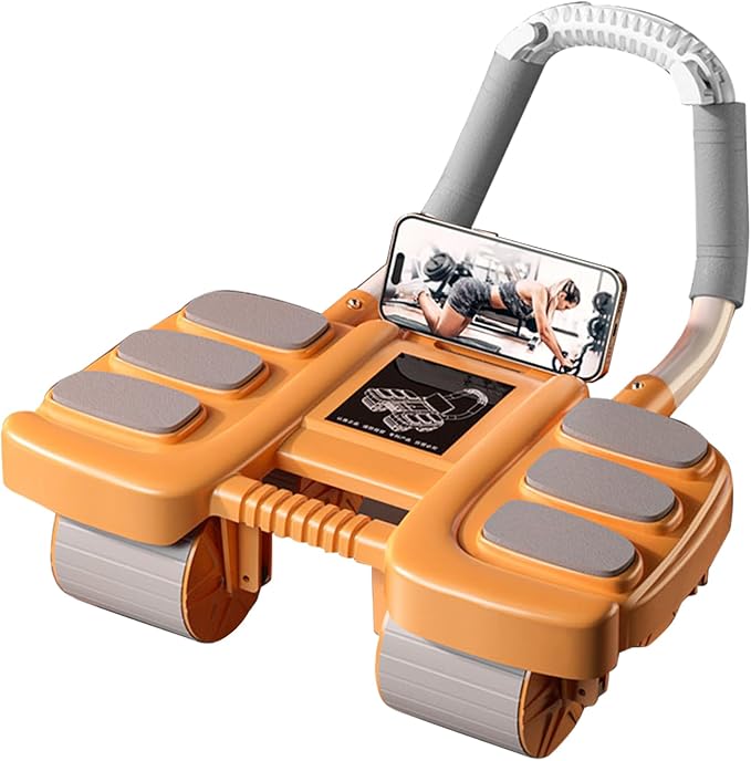 2024 New Ab Wheel Roller with Elbow Support - Automatic Rebound Abdominal Wheel Roller, The Upgraded Four-wheel Abdominal Wheel Core Workout Equipment Home Gym Abs Machine