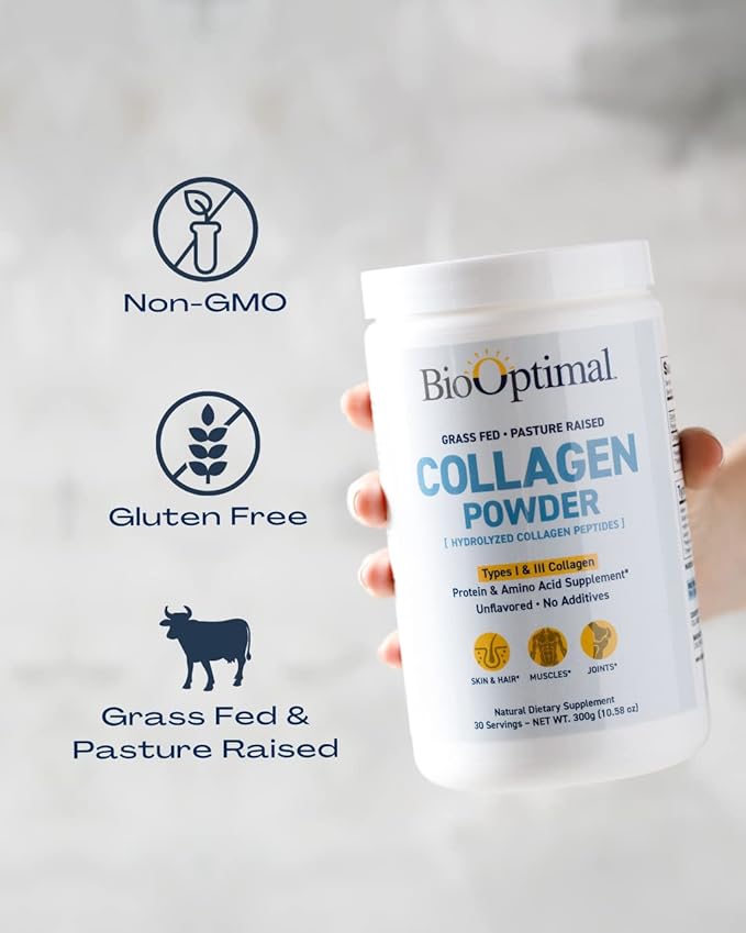 Collagen Peptides Powder - Grass-Fed, Pasture-Raised Hydrolyzed Protein Supplement for Skin, Hair, & Nails - Non-GMO, Zero Sugar Daily Supplement for Men & Women (30 Servings)
