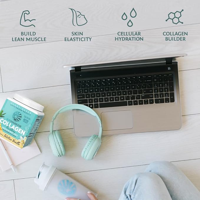 Vegan Collagen Protein Powder Plant-based | Hyaluronic Acid Minerals Biotin Soy Free Dairy Free Gluten Free NON-GMO | Vanilla 20 Servings | Collagen Building Peptides by Sunwarrior