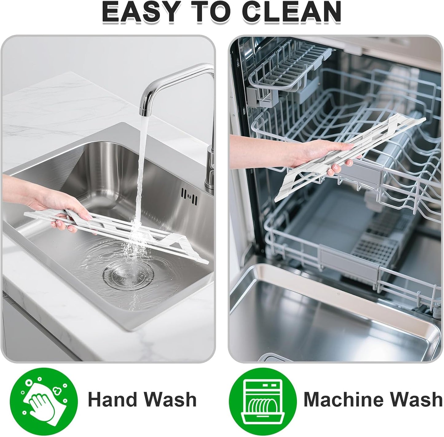 Triangular Sink Rack, Multi-Functional Rack Above The countertop, Foldable Sink Drying mat, Heat-Resistant, Non-Slip, and Rust-Proof Dish Rack (White)