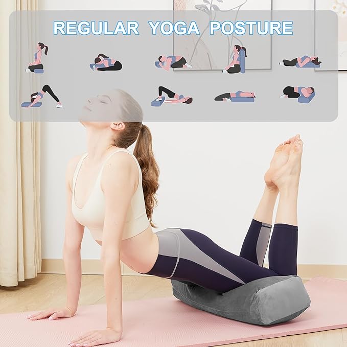 Rectangular Yoga Bolster Pillow, Meditation Pillow for Yin & Restorative Yoga, Filled with Wasted Sponge