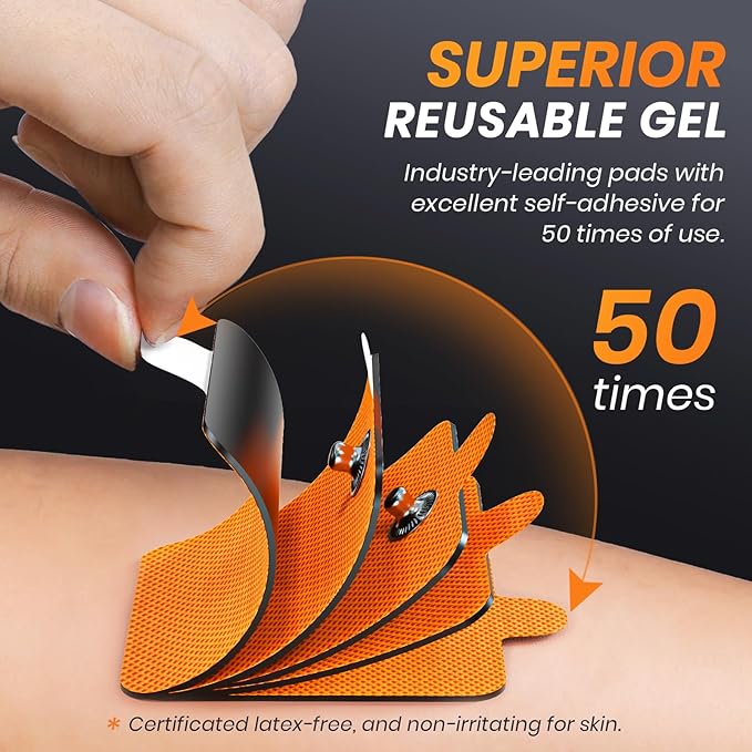 3-in-1 TENS Unit with 32 Modes, Dual Channel EMS Muscle Stimulator with 40 Intensities for Gradual Pain Relief Therapy, Rechargeable Electronic Pulse Massager with 12 Electrode Pads, EVA Case