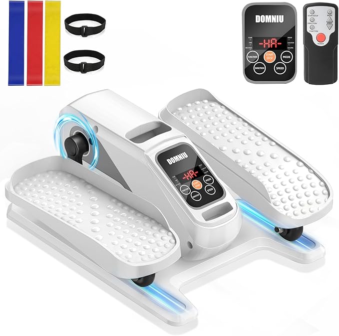 Under Desk Elliptical Machine, Electric Ellipse Leg Exerciser While Sitting for Seniors Adults, Quiet & Portable Electric Seated Pedal Exerciser with Remote Control, 15 Adjustable Speeds, 5 Auto Modes