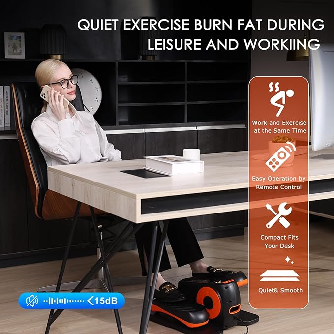 Under Desk Elliptical Machine, Ellipse Leg Exerciser While Sitting for Seniors, Ellipse Leg Exerciser as Seen on TV, Quiet & Portable Mini Seated Pedal Exerciser for Home Office Use