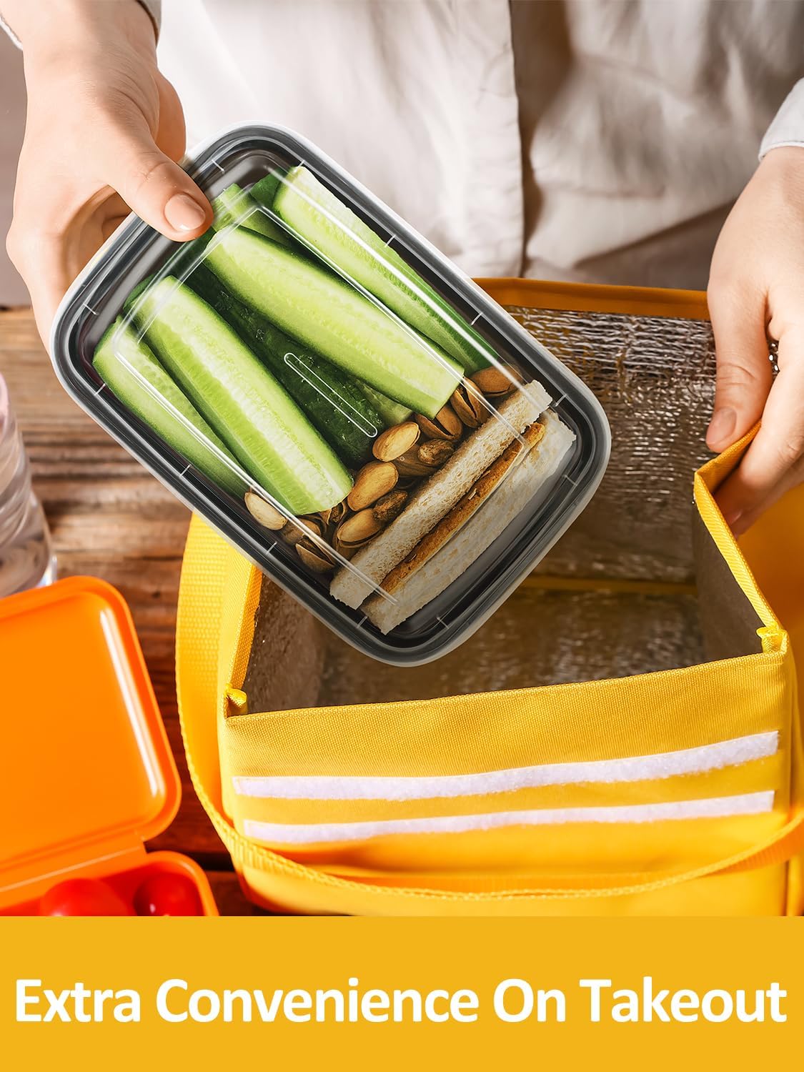 40 Sets 38oz Meal Prep Container - Reusable Plastic Food Storage Containers with Lids, Fits Microwave, Freezer and Dishwasher Safe