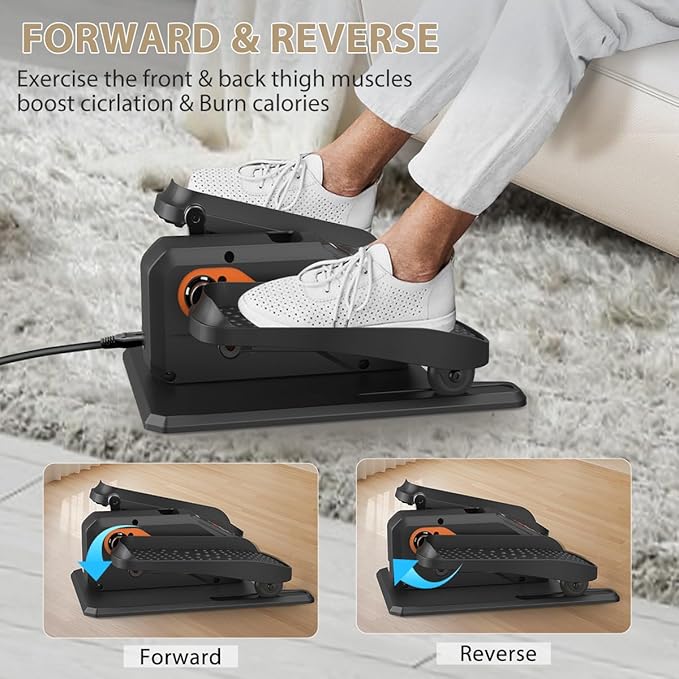 Under Desk Elliptical Machine, Electric Ellipse Leg Exerciser While Sitting for Seniors Adults, Quiet & Portable Electric Seated Pedal Exerciser with Remote Control, 15 Adjustable Speeds, 5 Auto Modes