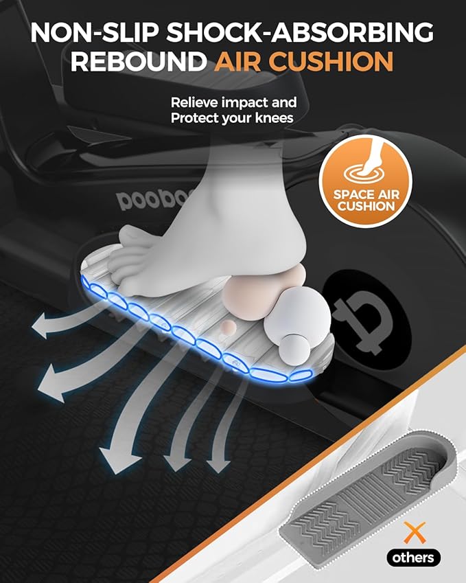 pooboo Elliptical Machine, Elliptical Exercise Machine with 16-Level Resistance&Hyper-Quiet Magnetic Driving System, Elliptical Machine for Home with LCD Monitor&15.5IN Stride, 350LBS Weight Capacity