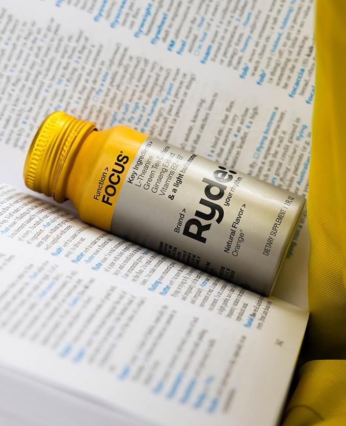 RYDE: Discovery Pack | Energize, Focus & Relax Shots | Green Tea Caffeine, Taurine, Ginseng, B Vitamins, L-Theanine, Lemon Balm, Chamomile | 0 Calories, 0 Sugar | Variety Pack – Try Them All (6 Pack)