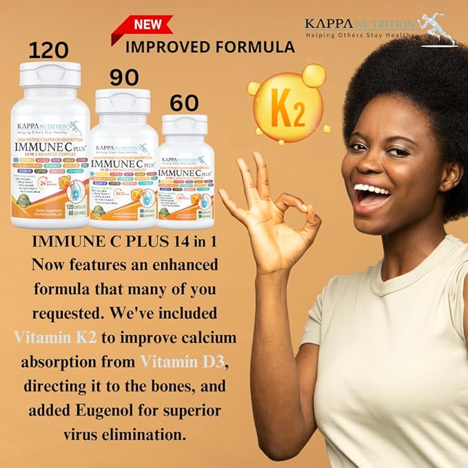 Quercetin 1,000mg, Vitamin C 1,000mg, Zinc 50mg, Vitamin D3 5,000iu, Selenium, Copper, Acerola, Ginger, Rutin, Bitter Orange, Rose Hips, Echinacea, Immune C Plus, 14 in 1 Immune C Plus (60 Count)