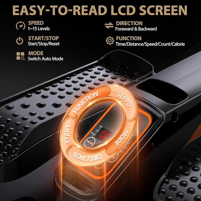 Under Desk Elliptical Machine, Electric Ellipse Leg Exerciser While Sitting for Seniors Adults, Quiet & Portable Electric Seated Pedal Exerciser with Remote Control, 15 Adjustable Speeds, 5 Auto Modes