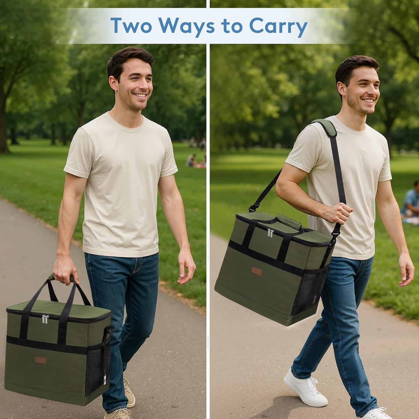 Lifewit Cooler Bag 30/50/60 Cans Collapsible and Insulated Large Lunch Bag Leakproof Soft Cooler Portable Tote for Camping/BBQ/Family Outdoor Activities