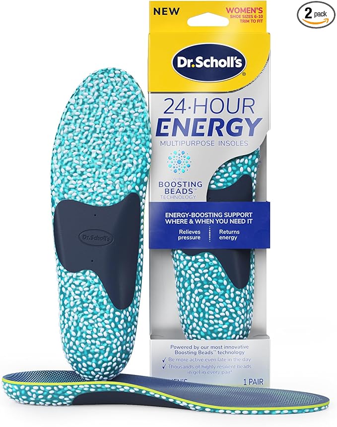 Dr. Scholl's® 24-Hour Energy Multipurpose Insoles, Returns Energy with Every Step, Relieves Foot Pressure & Tired Achy Feet, Memory Foam & Gel Insert, Women's Shoe Size 6-10, 1 Pair