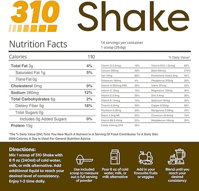 310 Nutrition - Vegan Organic Plant Powder and Meal Replacement Shake - Gluten, Dairy, and Soy Free - Keto and Paleo Friendly - 0 Grams of Sugar - Pumpkin Spice - 14 Servings