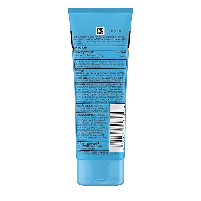 Neutrogena Hydro Boost Moisturizing Water Gel Sunscreen Lotion with Broad Spectrum SPF 50, Water-Resistant & Non-Greasy Hydrating Sunscreen Lotion, Oil-Free, 3 fl. oz, 3 Pack