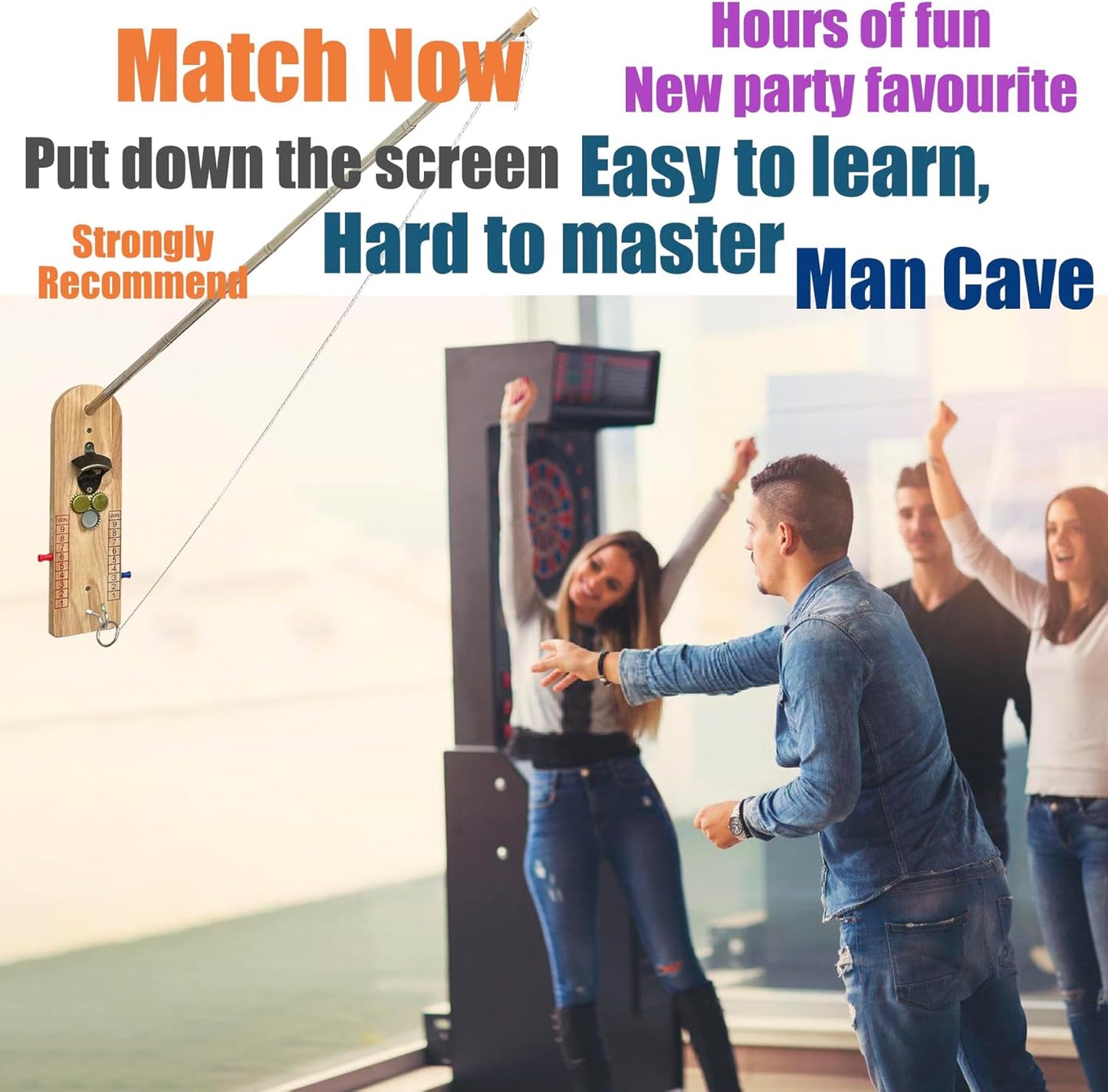 Hook and Ring Toss Game Bottle Opener Ring Toss Game for Indoor Outdoor Party Man