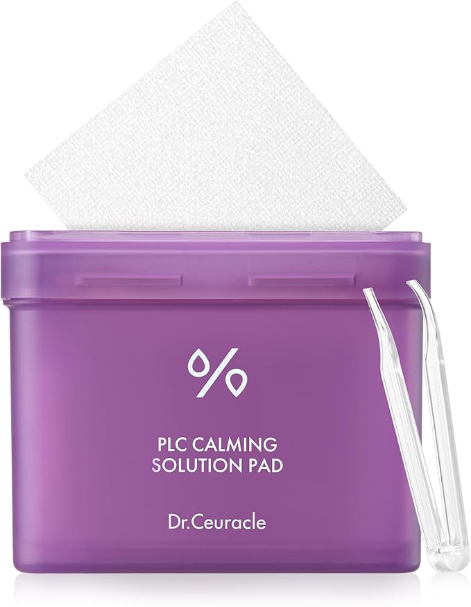 Dr.Ceuracle PLC Calming Solution Pad - Instant Calming and Soothing Toner Pad for Sensitive Skin, Korean Post Laser Skincare (130 Pads)